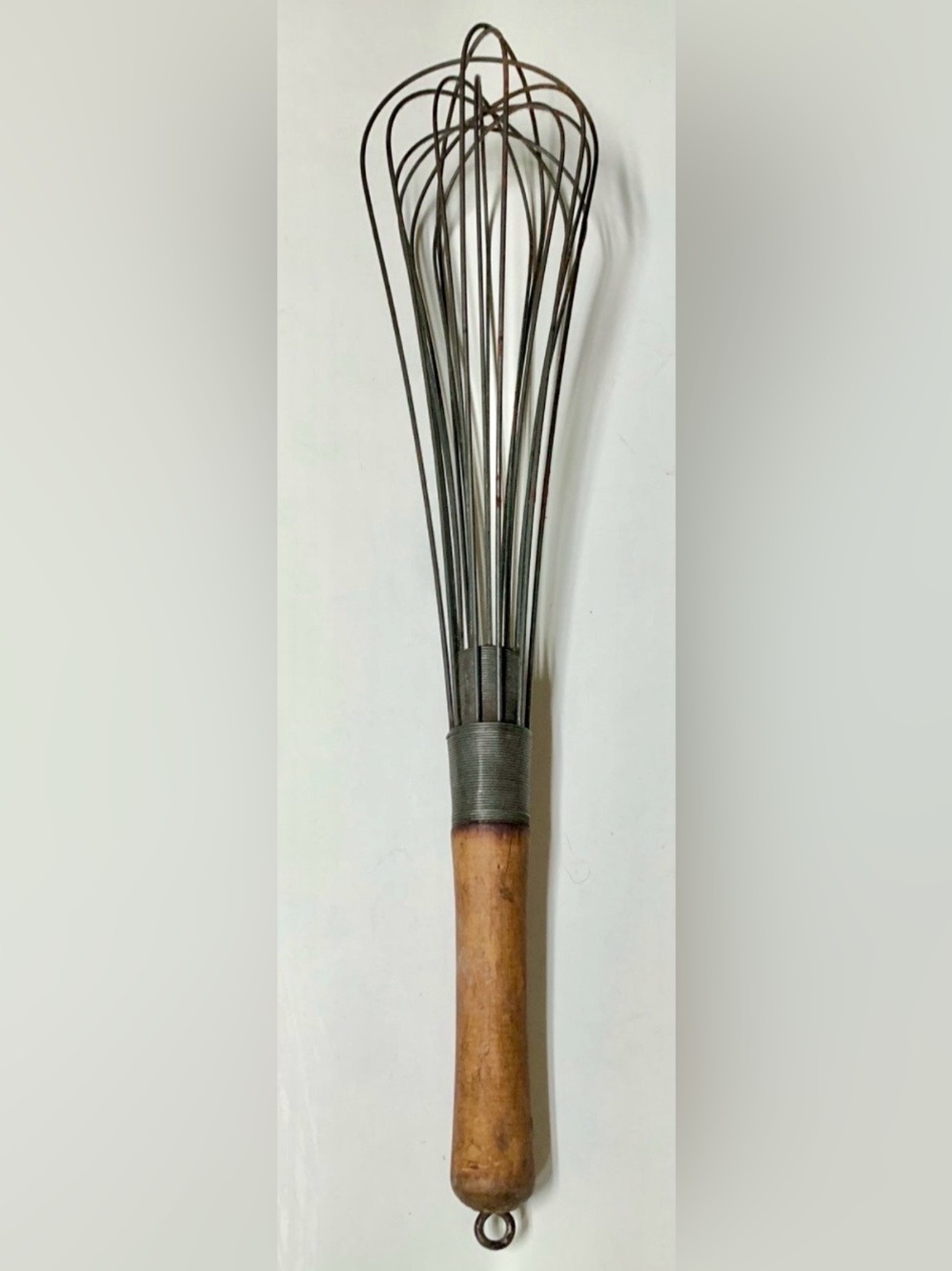 19th Century Antique Wooden Handled Double Wire Kitchen Whisk
